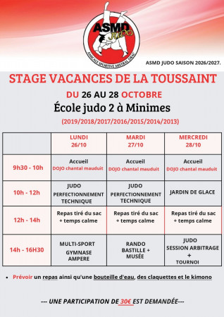 stage vacances d'automne