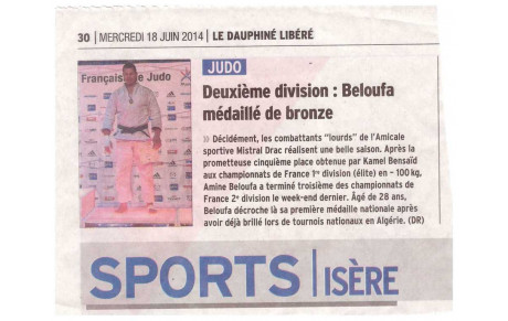 Amine beloufa 3éme au Championnat de France 2 ème divisions