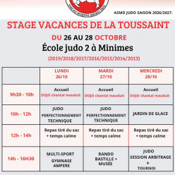 stage vacances d'automne